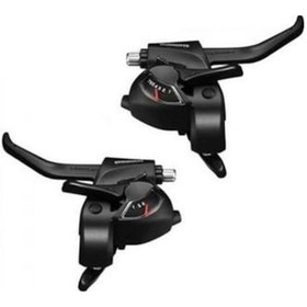 Resim Shimano St-ef41 Bisiklet Fren + Vites Kolu Takım 7x3 Siyah 