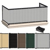 Resim 1 Set Balkon Gizlilik Perdesi, Daireler İçin Tamamen Opak Çit Örtüsü, Dış Mekan Veranda/Teras/Korkuluk Kullanımı, UV Koruması + Rüzgar Geçirmez Toz Geçirmez, Balkon 