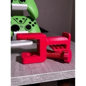Resim Premium Kırmızı Asılabilir Masa Kenarı Kulaklık Standı - Blaze Edition V5 | Kaydırmaz Keçeli, Ergonomik ve Sağlam 