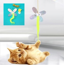 Resim Kelebek Model Elastik Kendinden Yapışkanlı Kedi Oyun Oltası 