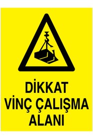 Resim Uytab Dikkat Vinç Çalışma Alanı Uyarı Tabelası - 50x70 Foreks - V33 