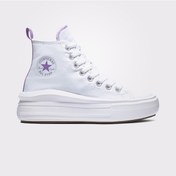 Resim Converse Chuck Taylor All Star Move Platform Çocuk Mor Detaylı Beyaz Sneaker - A03667c Beyaz 