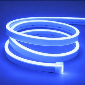 Resim Neon Şerit Led 12v Volt Esnek Silikonlu Aydınlatma 10 Mt- Mavi 