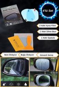 Resim Hane Dostu 4 Parça Araç Ayna Yağmur Kaydırıcı ve Cam Buğu Önleyici Film Seti 