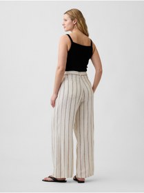 Resim GAP Kadın Krem High Rise Keten Karışımı Wide-Leg Pantolon 