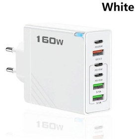 Resim 160w Çok Bağlantı Noktalı Usb Şarj Aleti Hızlı Şarj Tipi C Telefon Şarj Eu White 1 Adeat 