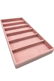 Resim Aydın Decor Yeni Yerli Süet Pembe 38*19cm Bölmeli Gözlük Standı (AYDINDECOR) 