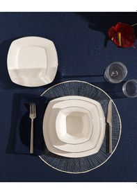 Resim Madame Coco Noya 6 Kişilik 24 Parça Yemek Takımı - Beyaz/silver 8684427055250 Çok Renkli 