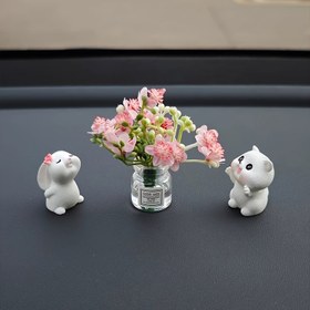 Resim 3 adet Araba Mini Vazosu Süsleme ile Çiçeği ve Jasmin Çiçeği için Araç İç Dekoru 