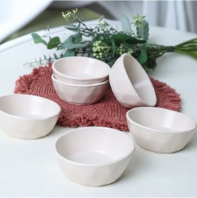 Resim Keramika Mat Krem Kristal Çerezlik / Sosluk 12 Cm 6 Adet 950 