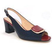 Resim D&A İzland Shoes Kadın Lacivert Şık Fiber Tokalı Arkası Açık Ayakkabı 