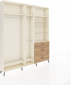 Resim Arges Dolap 9 Raflı 3 Çekmeceli 3 Askılı 220x30x243 Aytaşı-aytaşı/çam Aytası/atlas Çam 