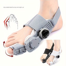 Resim 1 Adet Ayarlanabilir Ayak Başparmak Çengel Düzeltici - ABS PA Naylon Başparmak Ateli Gündüz & Gece Kullanımı İçin, Sol/Sağ El, Sadece Elde Yıkama - Bunyonlar ve Çekiç Parmaklar için Spor Tıbbi Ayak Bakımı - Sevgililer Günü, Anneler Günü Hediyeleri, Güvenli Kayış Tasarımı, Yumuşak Kumaş Kaplama 