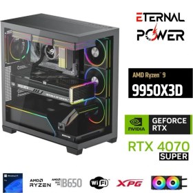 Resim Eternal Power Ryzen 9 9950X3D 32GB Ddr5 1tb M.2 Rtx 4070 Super B650 Wıfı 750W 240M 