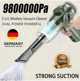 Resim Supermarket1 Jl Kablosuz Elektrikli Süpürge 9800000pa Siyah Yüksek Güçlü Performanslı Araba Süpürgesi Yeşil 