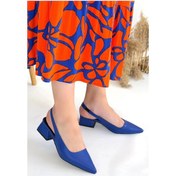 Resim Biçomi Morji Mavi Cilt Topuklu Ayakkabı Çok Renkli 