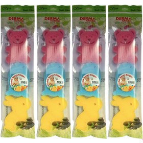 Resim Derma Naturel 3 Lü Renkli Bebek Banyo Süngeri (4 Lü Set) 