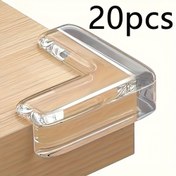 Resim 20 Adet Şeffaf Silikon Koruyucu Set, Priz ve Mobilya Kenarları için Güvenli Korumalı Köşe Kapaklar - 6 Oda Kullanımına Uygun 