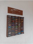 Resim CrDesign Pleksi Kapak Oyuncak Araba Rafı, 1/64 Ölçekli Ahşap Araba Rafı 