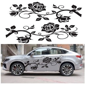 Resim 2 Adet / Takım D-545 Gül Desenli Araba Modifiye Dekoratif Etiket Mavi 