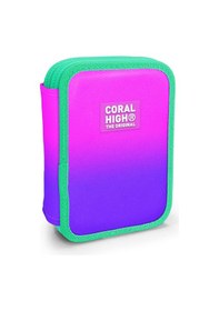 Resim Coral High Kids Pembe Mor Renk Geçişli Çift Katlı Kalem Çanta 11137 Mor - Pembe 