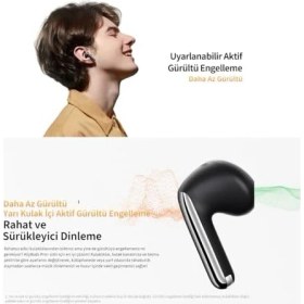Resim Asseds Store Qcy HT10 Ailybuds Pro Plus Adaptif Anc Hi-Res Ldac Aı 6 Mikrofon Bluetooth 5.3 Kablosuz Kulaklık Siyah 