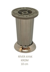 Resim River Ayak, Plastik Mobilya Ayağı, 10 Cm, Vidalar Dahil, Krom Krom 