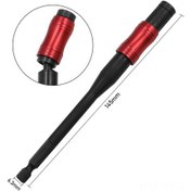 Resim Hangfox 145mm Uzunlukta Heksagonal Saplı Otomatik Kilitlemeli Vidalama Uzatma Kolu - Elektrikli Tornavida Aksesuarı Siyah-kırmızı 