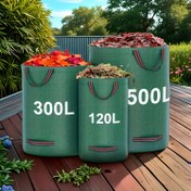 Resim Sürdürülebilir 120/300/500L Yeniden Kullanılabilir Bahçe Atık Torbaları Dayanıklı Tutaklarla - Yeşil, PP Malzeme, Bahçe Yaprakları ve Çöp Toplama için İdeal, Taşınabilir Bahçe Atık Torbaları|Güçlü Yapı|Dayanıklı Tutaklar 
