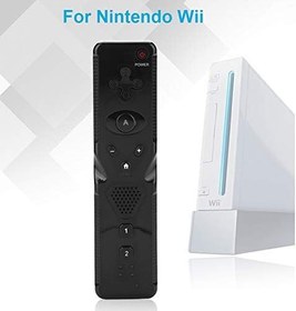 Resim Wii için Motion Game Console bir dizi güçlü tuş ve ergonomik kontrol cihazı, entegre analog sallanma ve daha yoğun oyun deneyimi uzaktan kumandası, Wii için (siyah) 