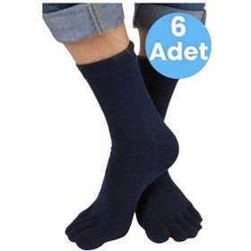 Resim Tezzgelsin Erkek 6'lı Bambu Çorabı Parmak Çorap Lacivert 