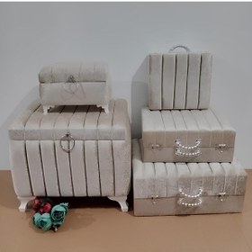 Resim Sonem Çeyiz Sandık Gelin Damat Bavul Çanta Nişan Çeyiz Sandığı 5li 0571 