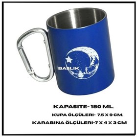Resim Uyguna-yakala Mavi Karabina Saplı Paslanmaz Çelik Kupa Bardak-mlz.310 Çok Renkli 