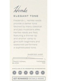 Resim D'addario Rhkp5asx305 Rico Hemke Alto Saksafon Kamışı No: 3.0+ Profesyonel - 5'li Paket Kısa Vamp, Sıcak Alt Tonlar Ve Zengin Rezonans 