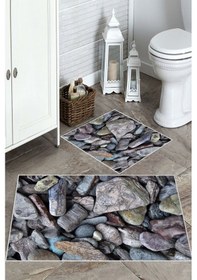 Resim Multi Kaymaz Taban Taş Banyo Paspas Bp-20 çok renkli 