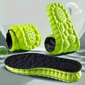 Resim 1 Çift Ultra-Konforlu Hafıza Köpük Tabanlıklar - Nefes Alabilen & Ter Emici, Kaymaz, Şok Emici, Koku Geçirmez, Hafif - Koşu, Yürüyüş, Fitness Tutkunları İçin İdeal - Parlak Limo Yeşili Siyah Tabanlı 