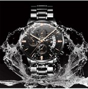 Resim Erkekler Paslanmaz Çelik Kemer İş Izle Su Geçirmez Rahat Takvim Kuvars İzle 2 