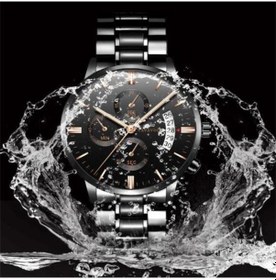 Resim Erkekler Paslanmaz Çelik Kemer İş Izle Su Geçirmez Rahat Takvim Kuvars İzle 2 