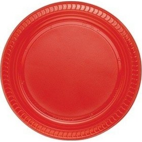 Resim Parti Aksesuar Kırmızı Plastik Tabak 22 Cm 25Li (553734926) 