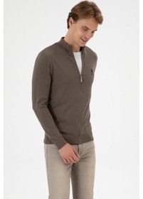 Resim U.S. Polo Assn. Erkek Slim Fit Vizon Triko Hırka 50313684-VR052 