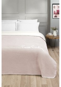 Resim Pierre Cardin Logo Pamuk Çift Kişilik Battaniye Pudra 