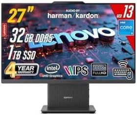Resim LENOVO IdeaCentre 27IRH9 Intel Core i5-13420H 32GB 1TB 27 FHD FreeDos Siyah All in One Bilgisayar 