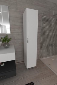 Resim Koordinat Mobilya 5 Raflı Banyo Boy Dolabı Beyaz 5 Raflı Banyo Boy Dolabı Beyaz 