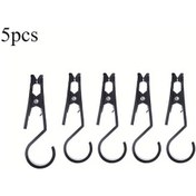 Resim Dashanshop Siyah 5li Çok Amaçlı Kamp Kancası Kaymaz Tente Asma Askısı Kamp Malzemeleri 