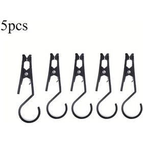 Resim Dashanshop Siyah 5li Çok Amaçlı Kamp Kancası Kaymaz Tente Asma Askısı Kamp Malzemeleri 