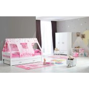 Resim Bubu Home Palprincess Montessori Çocuk Odası Takımı ( Altlıklı Karyola + Dolap + Çalışma Masası ) 