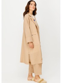 Resim Esswaap Keten Kumaş Ceket Pantolon Takım Camel-camel Camel 