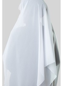 Resim Hürrem Bone Beyaz Namaz Başörtüsü Şal Şifon Güpürlü 202106 42 