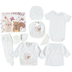 Resim Tatlı Dostlar Baskılı 10'lu Zıbın Seti Pembe 