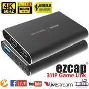 Resim Ezcap 311p Game Link Usb 3.0 1080p 60hz Mikrofon Girişli Hdmı 311p Video Capture Kartı 